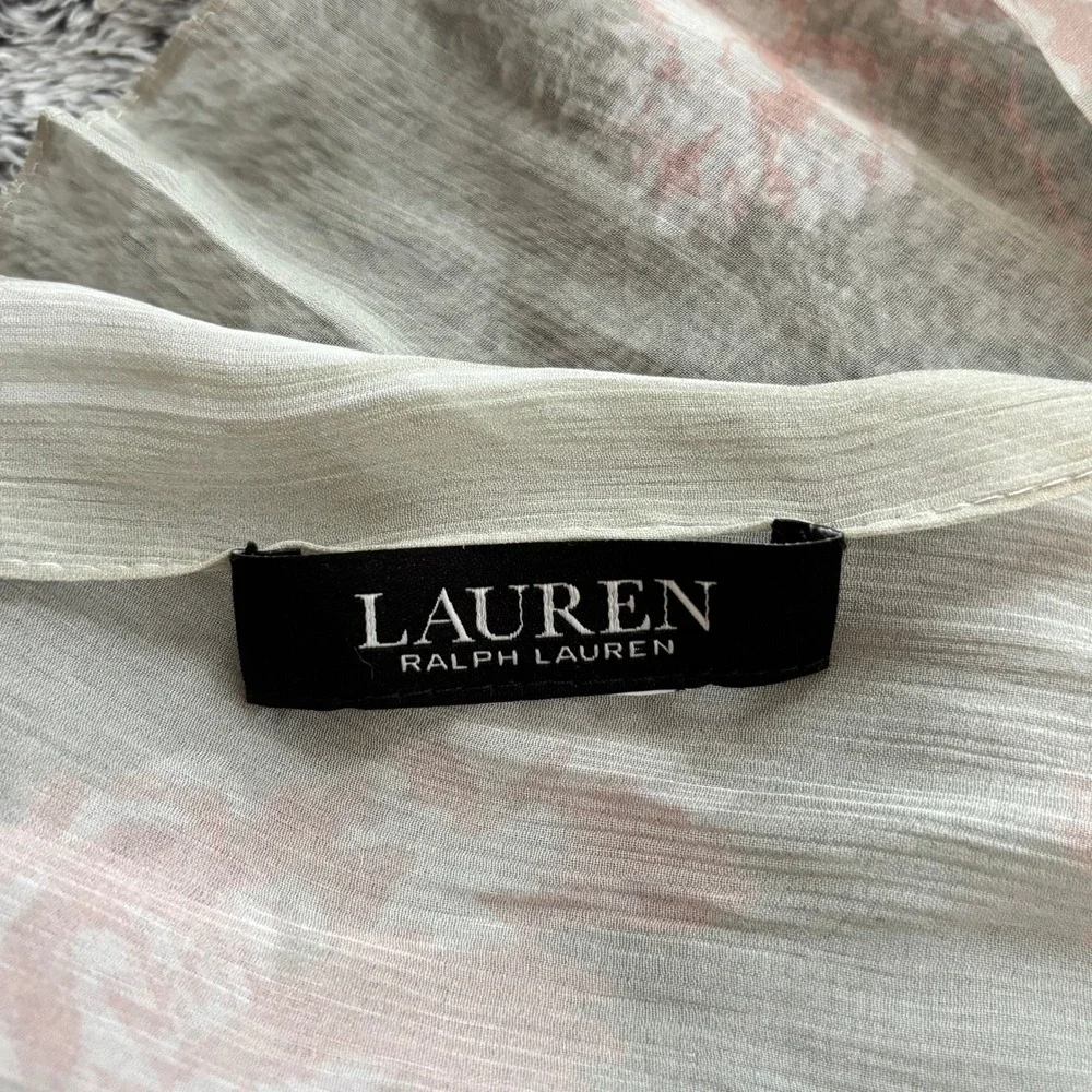 Lauren Ralph Lauren Womens Scarf Floral Silk Blend Wrap Cottagecore Fairy 20551